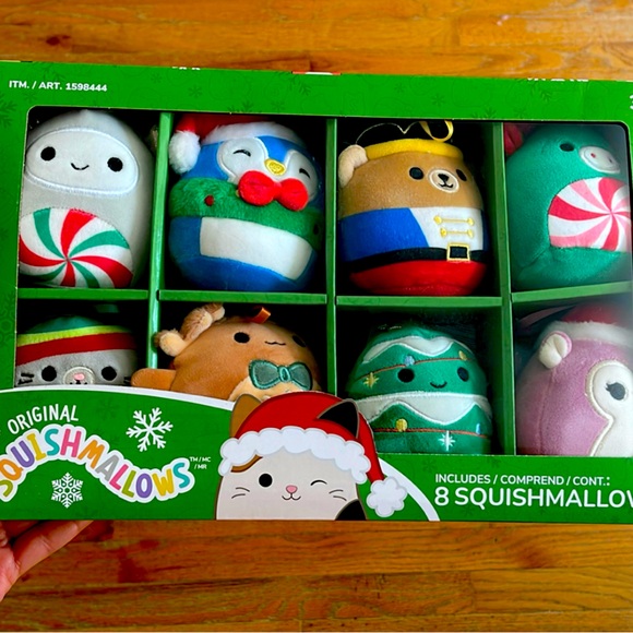 NEW Squishmallows 4-inch Mini Christmas Holiday Ornament Plush 8-pack 2024 Box - Picture 1 of 2